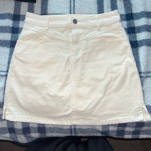 Cream Corduroy Mini Skirt